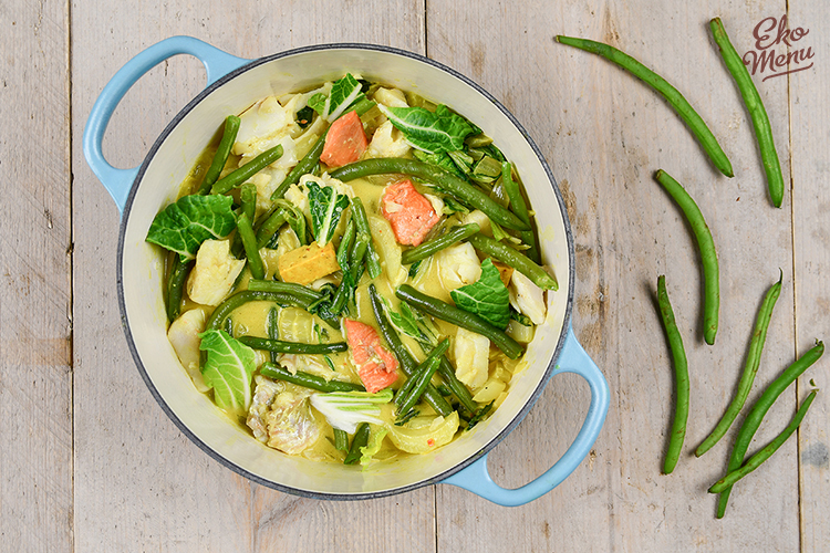 Curry met gemengde vis