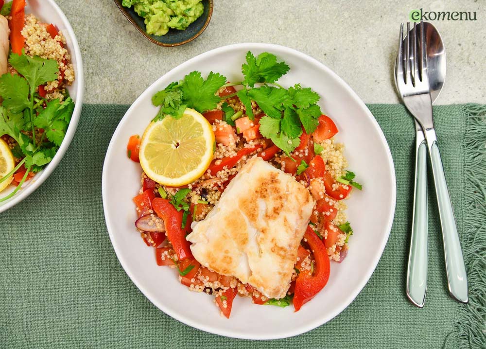 Quinoa salade met schelvisfilet