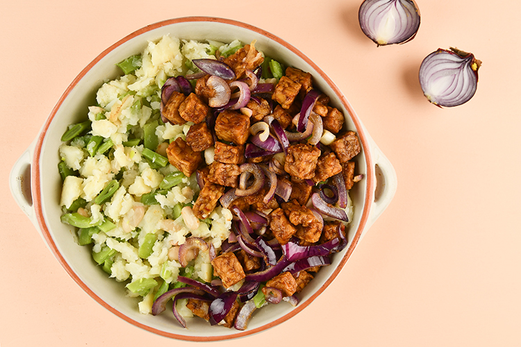 Koolhydraatarme blote billetjes in het gras met snijbonen | Ekomenu