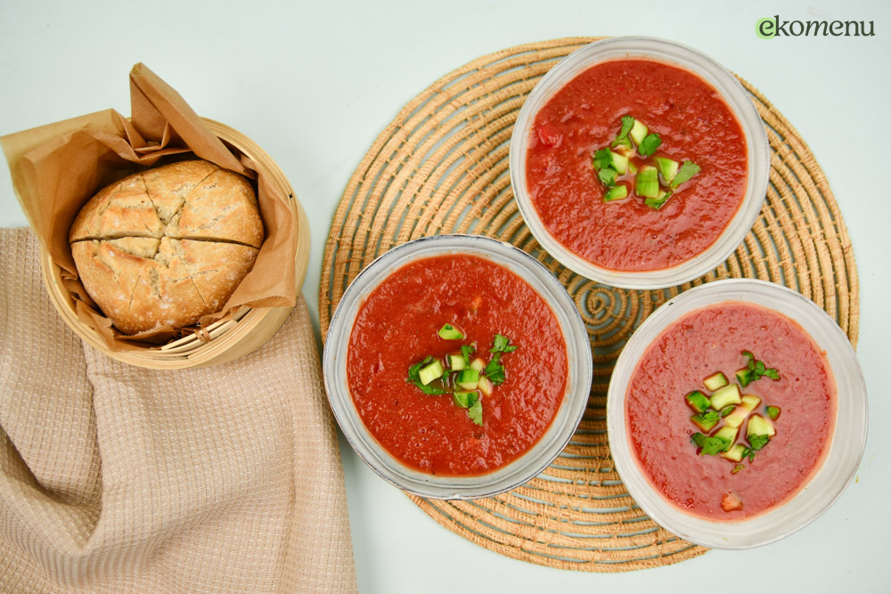 Watermeloen gazpacho (koude soep)