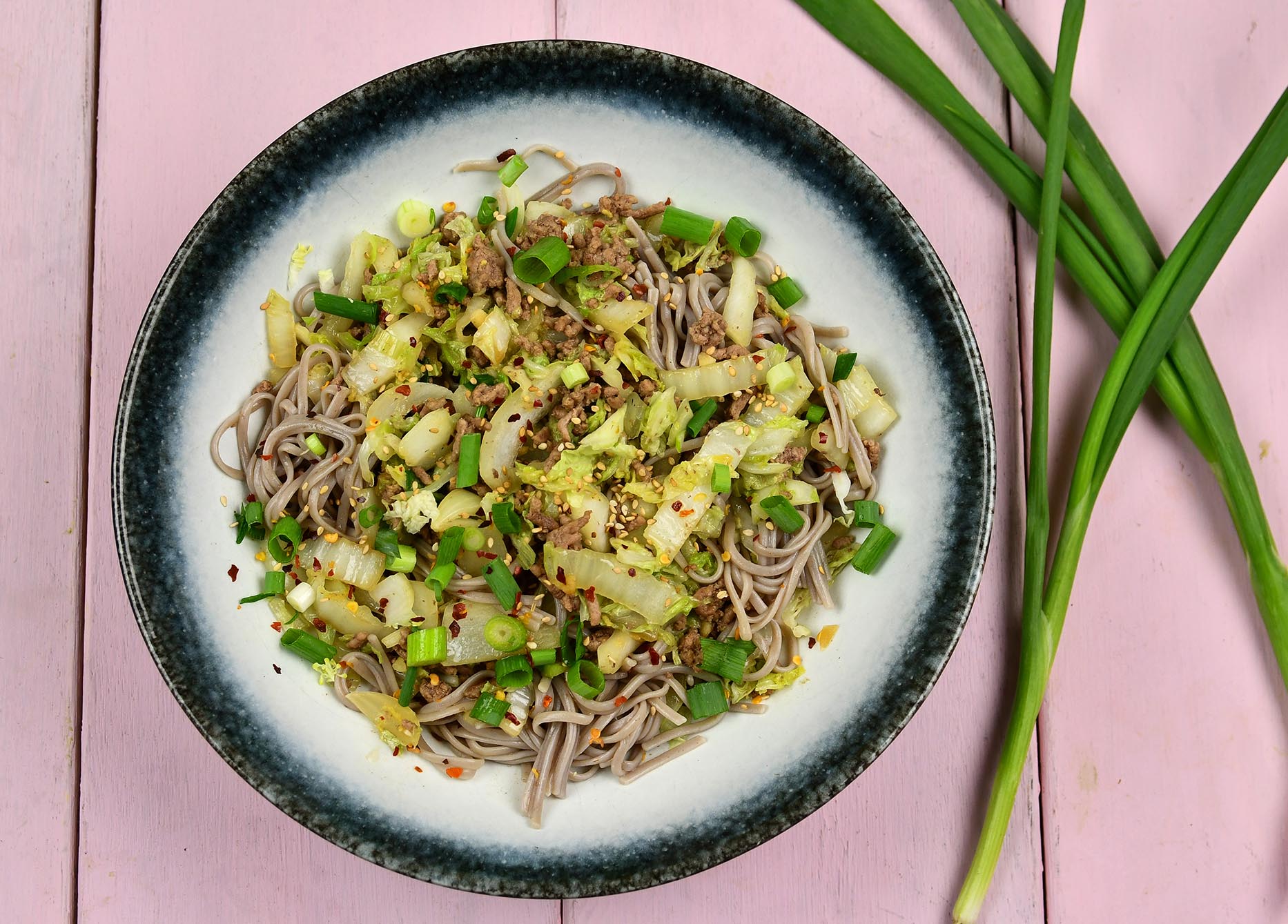 Boekweit-zoete aardappelnoodles