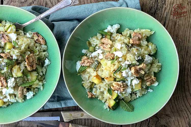 Frisse risotto met courgette