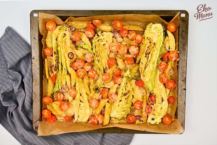 Geroosterde spitskool met mosterd-kaas gratin