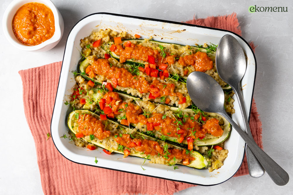 Gevulde courgette met parelcouscous