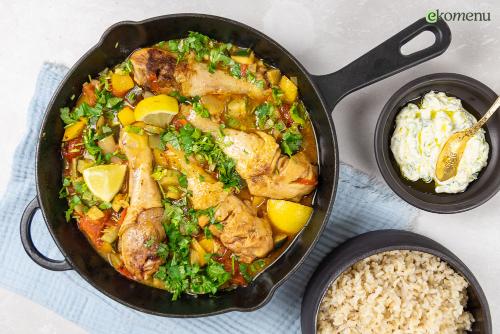 Kip tandoori met mango en rijst