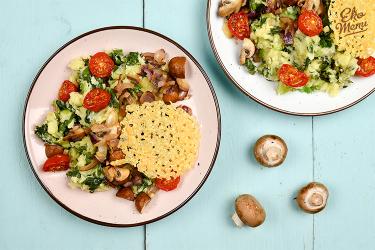 Andijviestamppot met kaaskletskoppen