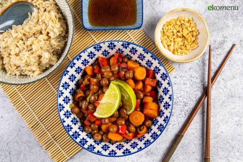 Rijst teriyaki met kapucijners