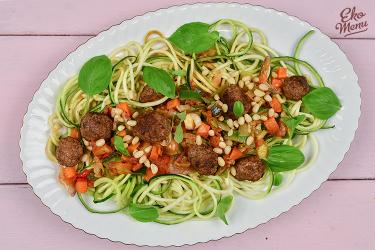 Courgetti met gehaktballetjes