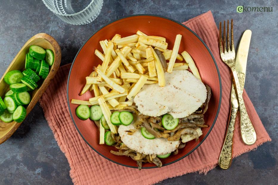 Plantaardige pita met oesterzwam shoarma