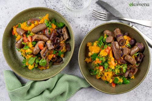 Zoete aardappelstamppot met waterkers