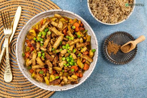 Teriyaki tofu met 5 spices-rijst 