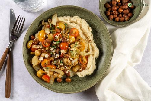 Boterbonenpuree met gekaramelliseerde venkel