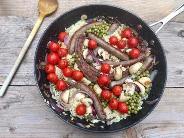 Orzo met raapstelensalsa