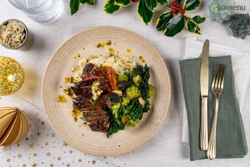 Entrecote met zwarte knoflook-truffelboter