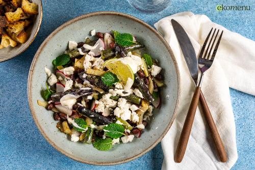 Aspergesalade met feta, venkel