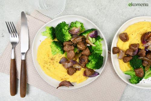 Zachte polenta met broccoli