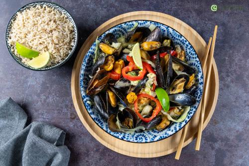 Thaise mosselen met kokossaus