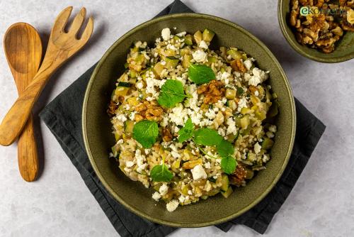 Frisse risotto met courgette