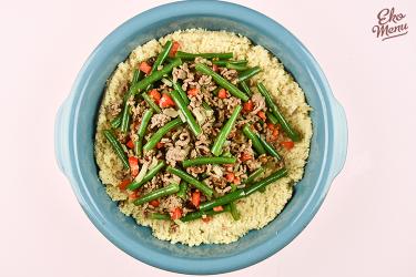 Oosterse couscous met geruld gehakt