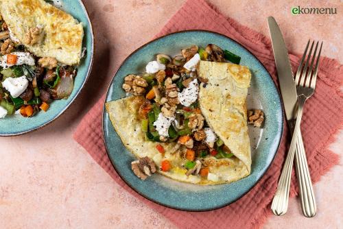 Omelet-wrap met groenten