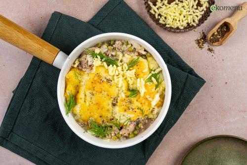 Keto romige bloemkool fish pie met tonijn