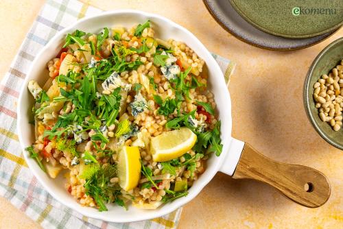 Zomerse fregola met gorgonzola