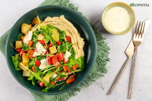 Witte bonenpuree, koolrabi en gorgonzola-crème
