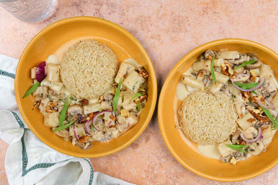 Schorseneren in champignon-kaassaus