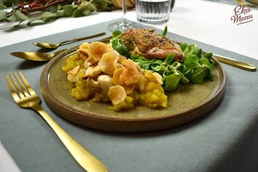 Risotto van aardappels en aardpeer