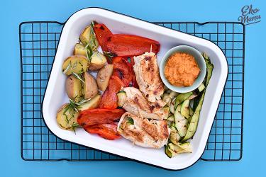 Courgette kip met gegrilde groenten