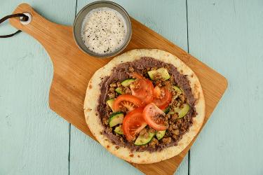 Tostada met tempeh gehakt
