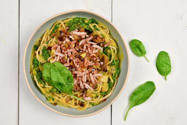Spaghetti met romige pompoensaus