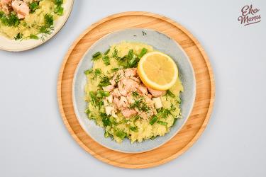 Pastinaakstamppot met vis en een citroen-dillesausje