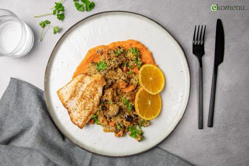 Kruidige aubergine met quinoa