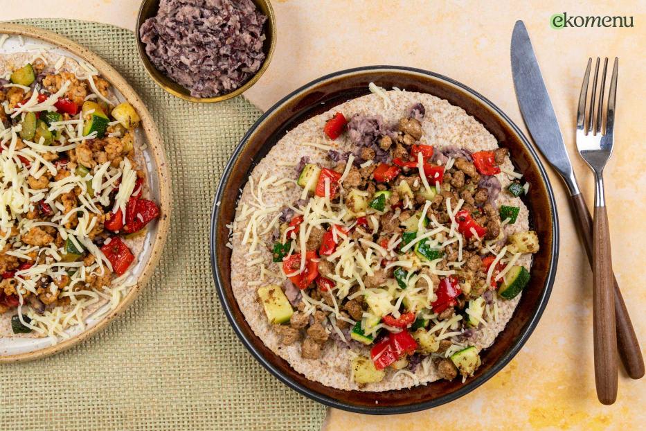 Simpele tostada met vegan gehakt