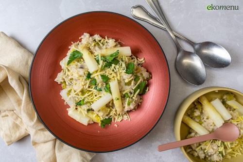 Romige risotto met asperges