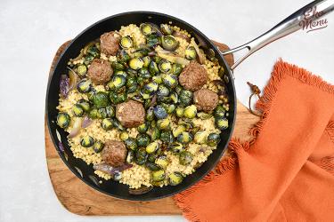 Parelcouscous met geroosterde spruitjes