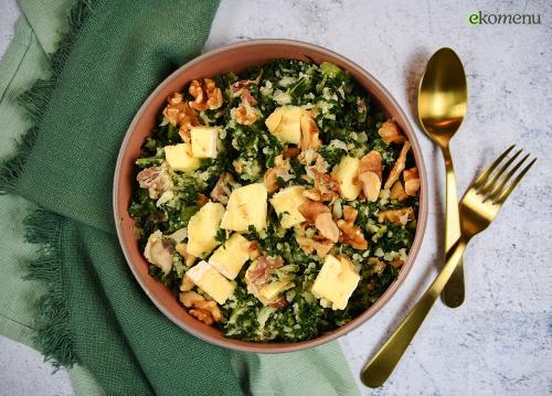 Keto Boerenkool-bloemkool stamppot met brie