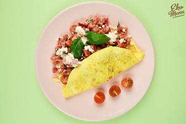 Omelet met hüttenkäse