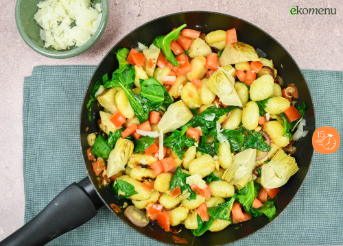 Gnocchi met artisjokken, spinazie