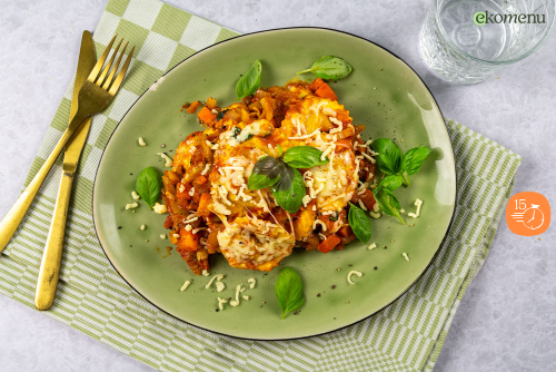 Pan-lasagne met ravioli