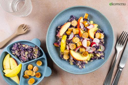 Rode kool stamppot met vegan knakworst