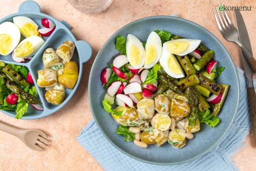 Groene asperge-aardappelsalade