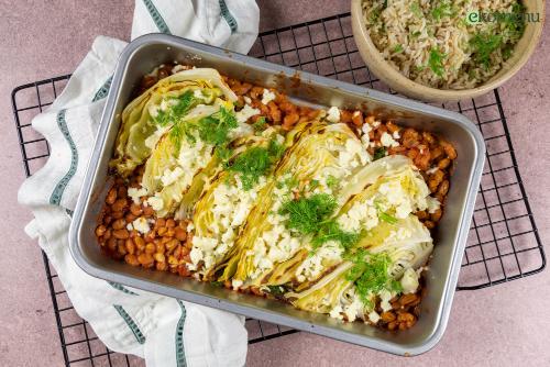 Geroosterde spitskool met feta