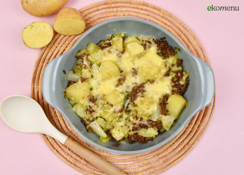 Gegratineerde koolrabi ovenschotel 