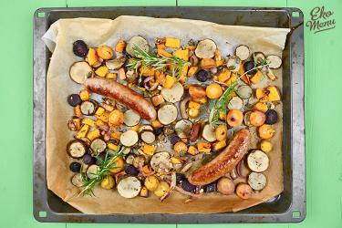 Traybake met zoete aardappel, aardpeer