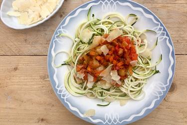 Courgetti met Italiaanse groenten 