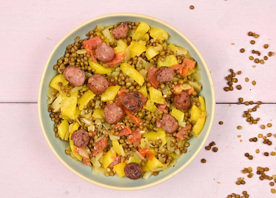 Linzen stoofpot met worst