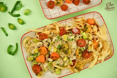 Pastinaak tagliatelle met tonijn-roomsaus