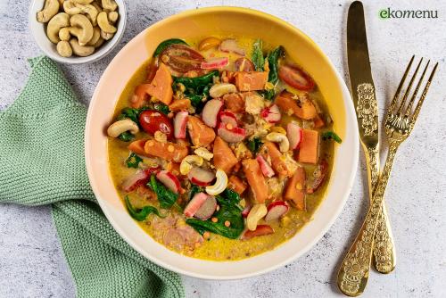Lente dahl met rabarber